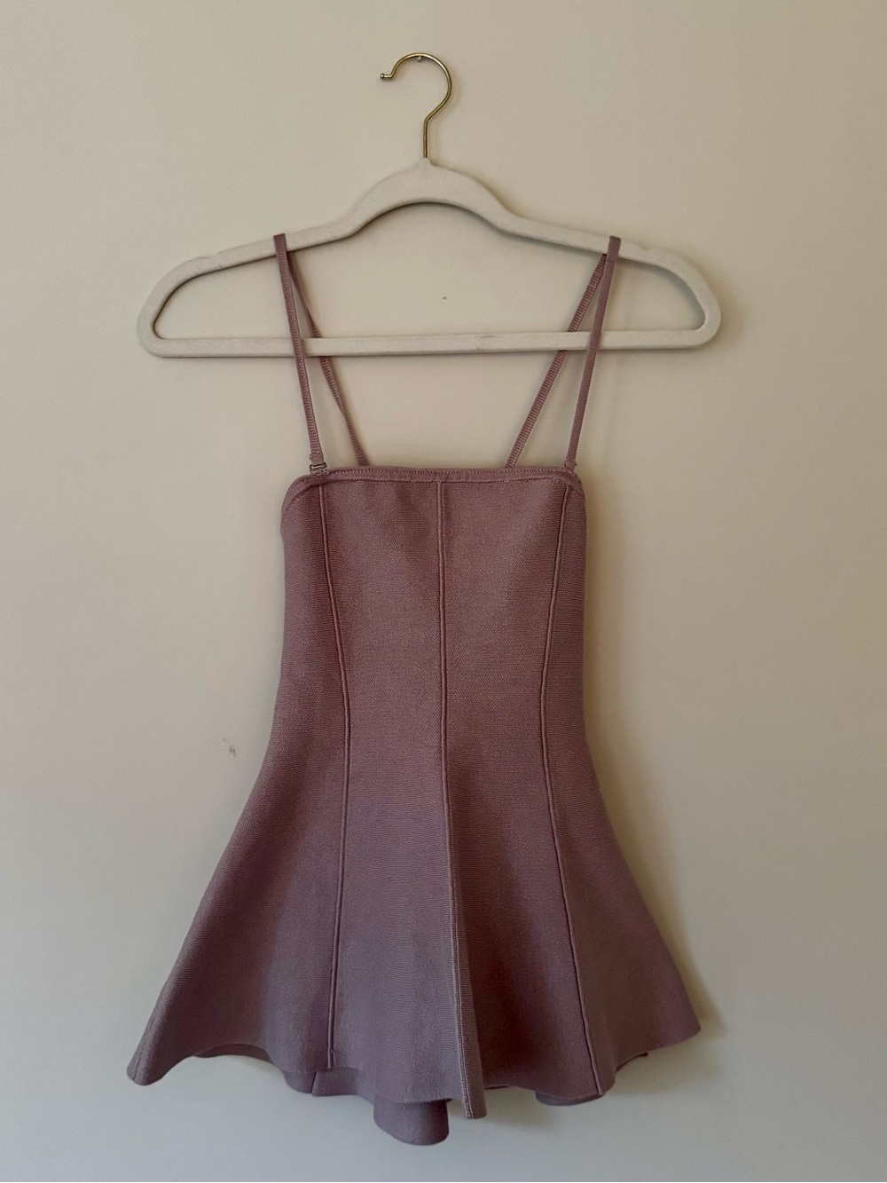 NWT Anthropologie Knit Structured Peplum Hourglass Sweater Tank, Lavender – XS
